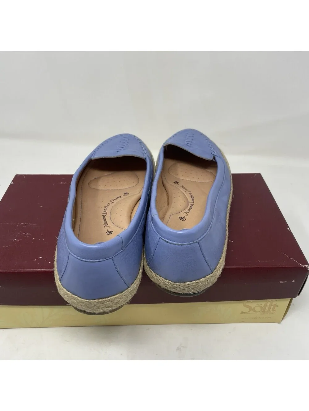 Sofft Blue Woven Leather Espadrilles Flats Loafers Women 9 Slipon Comfort